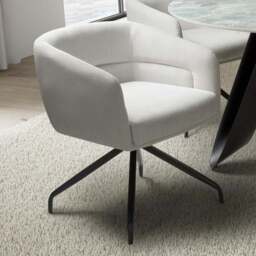 Artemis Set of 2 Corduroy White Swivel Chair - Shankar - Wilko