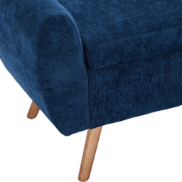 Living and Home Blue Chenille Upholstered Storage Bench - Size: 54 x 153 x 46cm - Wilko - thumbnail 4