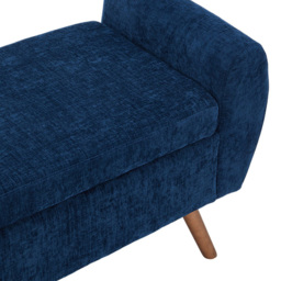 Living and Home Blue Chenille Upholstered Storage Bench - Size: 54 x 153 x 46cm - Wilko - thumbnail 5