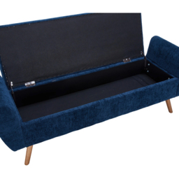 Living and Home Blue Chenille Upholstered Storage Bench - Size: 54 x 153 x 46cm - Wilko - thumbnail 7