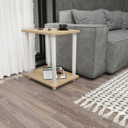 Decorotika Gurnee White and Oak Side Table - Size: 48 x 45 x 35cm - Multi - Wilko - thumbnail 6