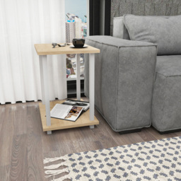 Decorotika Gurnee White and Oak Side Table - Size: 48 x 45 x 35cm - Multi - Wilko - thumbnail 7