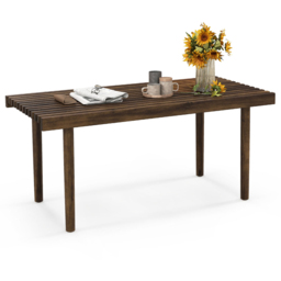 Costway Slatted Top Coffee Table - Size: 106.7 x 53.3 x 12.7cm - Brown - Wilko - thumbnail 3