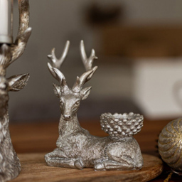 Marco Paul Resin Deer Tealight Holder 2 Pack - Size: 13 x 8.5 x 5cm - Silver - Wilko - thumbnail 4
