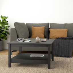 Florence Barcelona Matt Black Coffee Table - Size: 81 x 81 x 45cm - Wilko - thumbnail 6