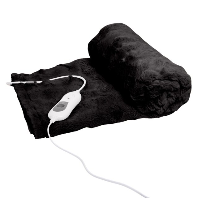 Electric Faux Fur Throw Black - Wilko - image 1