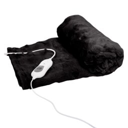 Electric Faux Fur Throw Black - Wilko
