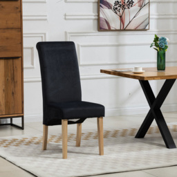 Artemis Home Rimini Set of 2 Black Velvet Fabric Dining Chairs - Wilko - thumbnail 3