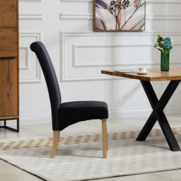 Artemis Home Rimini Set of 2 Black Velvet Fabric Dining Chairs - Wilko - thumbnail 5