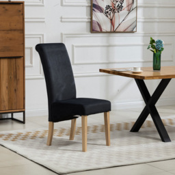 Artemis Home Rimini Set of 2 Black Velvet Fabric Dining Chairs - Wilko - thumbnail 4