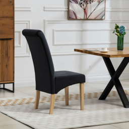 Artemis Home Rimini Set of 2 Black Velvet Fabric Dining Chairs - Wilko - thumbnail 6