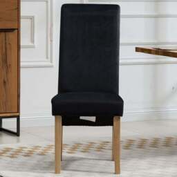 Artemis Home Rimini Set of 2 Black Velvet Fabric Dining Chairs - Wilko