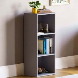 VIDA DESIGNS Oxford 3 Cube Grey Bookcase - Size: 3 Shelf - Wilko