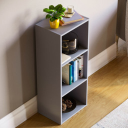 VIDA DESIGNS Oxford 3 Cube Grey Bookcase - Size: 3 Shelf - Wilko - thumbnail 5