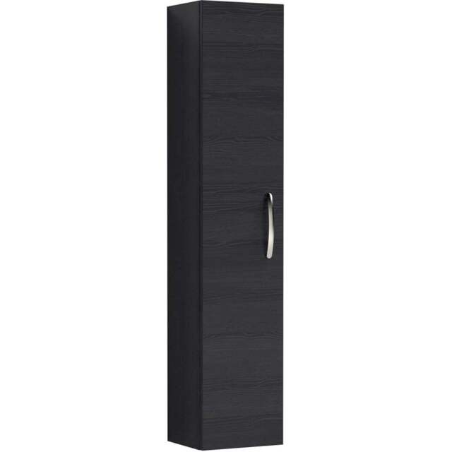 nuie Athena Single Door Hacienda Black Wall Hung Tall Shelving Unit - Size: 143.3 x 30 x 23.5cm - Wilko - image 1