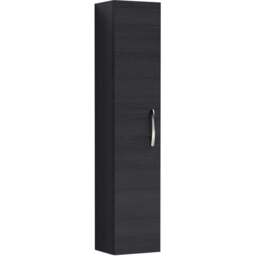 nuie Athena Single Door Hacienda Black Wall Hung Tall Shelving Unit - Size: 143.3 x 30 x 23.5cm - Wilko - thumbnail 1