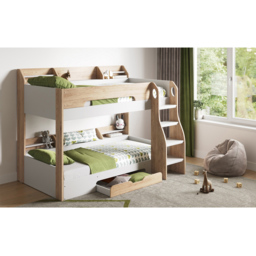 Flair Flick Oak Single Drawer Bunk Bed with Shelves - Brown - Wilko - thumbnail 6