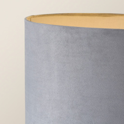 ValueLights Marissa Reni Grey Velvet Shade and Chrome Ball LED Floor Lamp - Size: 145 x 45 x 45cm - Silver - Wilko - thumbnail 4