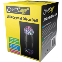 Cheetah LED Crystal Disco Ball - Size: 9.3 x 9.3 x 9.3cm - BLACK - Wilko - thumbnail 4
