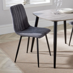 Core Products Aspen Set of 2 Grey and Black Straight Stitch Dining Chair - Wilko - thumbnail 6