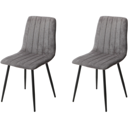 Core Products Aspen Set of 2 Grey and Black Straight Stitch Dining Chair - Wilko - thumbnail 5