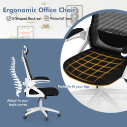 Costway White Ergonomic Office Chair with Lumbar Support - Size: 65 x 64 x 30cm - Wilko - thumbnail 6
