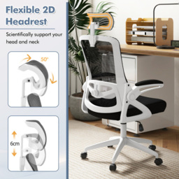Costway White Ergonomic Office Chair with Lumbar Support - Size: 65 x 64 x 30cm - Wilko - thumbnail 4