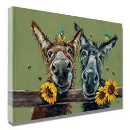 Louise Brown Donkey Duo Canvas - Multicolour - Wilko - thumbnail 3
