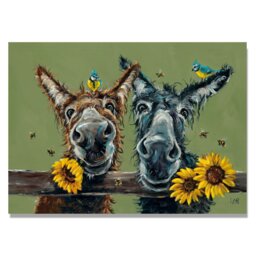 Louise Brown Donkey Duo Canvas - Multicolour - Wilko - thumbnail 1