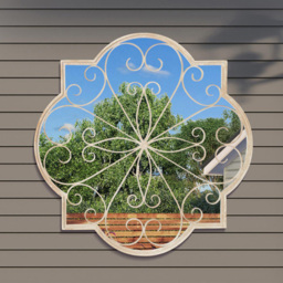MirrorOutlet Cream Metal Rose Petal Shaped Window Garden Mirror 90 x 90cm - Size: 90 x 90 x 3cm - Wilko - thumbnail 3