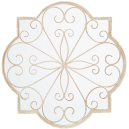 MirrorOutlet Cream Metal Rose Petal Shaped Window Garden Mirror 90 x 90cm - Size: 90 x 90 x 3cm - Wilko - thumbnail 1