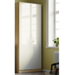 Brooklyn 2 Door Oak and Cream High Gloss Wardrobe - Wilko - thumbnail 6