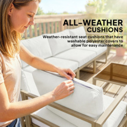 Outsunny 6 Seater White Aluminium Garden Lounge Set with Cushion - Wilko - thumbnail 6