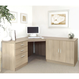 R White Cabinets 2 Door 3 Drawer Brown Set-13 Corner Desk - Size: 72.8 x 179 x 141.9cm - Wilko - thumbnail 5