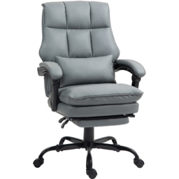 Portland Grey PU Leather Executive Office Chair - Size: 115 x 62 x 67cm - Wilko - thumbnail 3