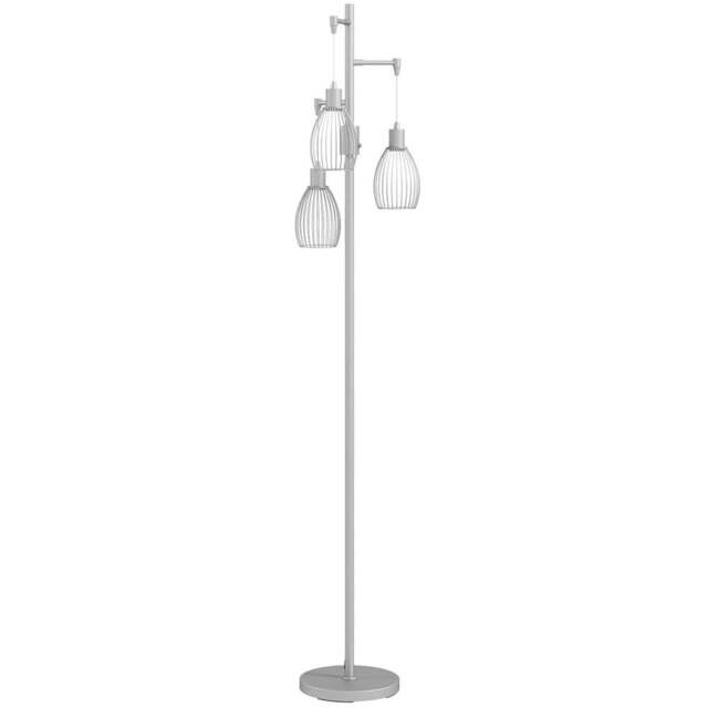 Portland Industrial Silver Tone 3 Light Dimmable Floor Lamp - Size: 170.5 x 30 x 30cm - Wilko - image 1