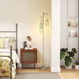 Portland Industrial Silver Tone 3 Light Dimmable Floor Lamp - Size: 170.5 x 30 x 30cm - Wilko - thumbnail 5