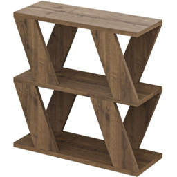 Decortie Lazena 2 Shelf Dark Oak Side Table - Size: 55.4 x 60 x 21.2cm - Brown - Wilko - thumbnail 3