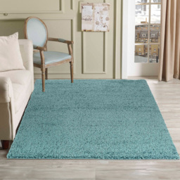 Desire Rugs Oxford Duck Egg Plain Shaggy Rug 60 x 110cm - Duckegg - Wilko - thumbnail 3