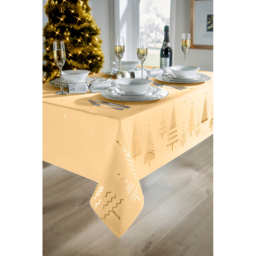 Christmas Story Cream and Gold Christmas Tree Tablecloth 228 x 132cm - Size: 229 x 132.1 x 1cm - Wilko - thumbnail 4
