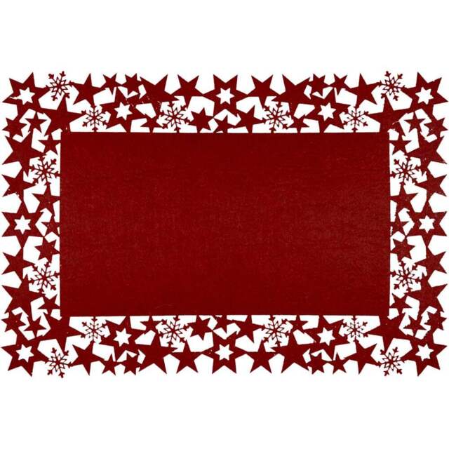 St Helens Maroon Felt Table Mat 30 x 45cm 2 Pack - Size: 300 x 450 x 3cm - Red - Wilko - image 1