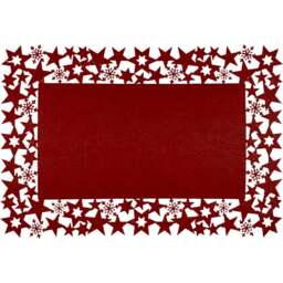 St Helens Maroon Felt Table Mat 30 x 45cm 2 Pack - Size: 300 x 450 x 3cm - Red - Wilko
