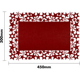 St Helens Maroon Felt Table Mat 30 x 45cm 2 Pack - Size: 300 x 450 x 3cm - Red - Wilko - thumbnail 5