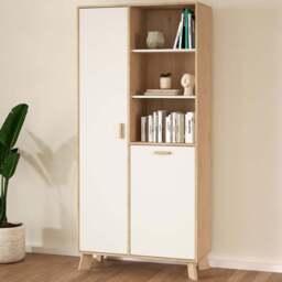 Furniture To Go Ikast 2 Door White and Brown Cabinet - Wilko