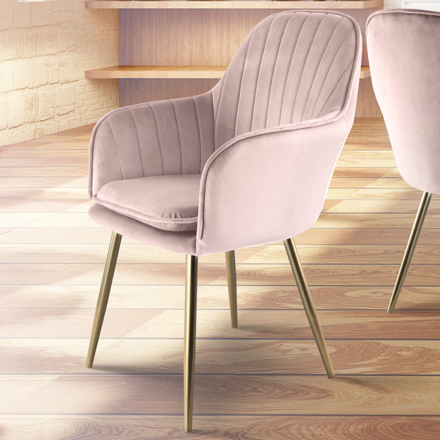 Muse Accent Chair in Velvet Upholstery - Pink - Size: Single - Genesis - Wilko - image 1