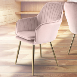 Muse Accent Chair in Velvet Upholstery - Pink - Size: Single - Genesis - Wilko