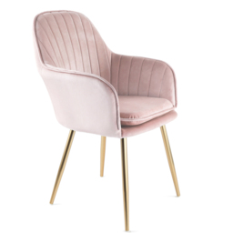 Muse Accent Chair in Velvet Upholstery - Pink - Size: Single - Genesis - Wilko - thumbnail 3