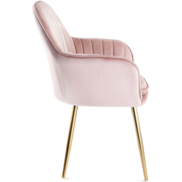 Muse Accent Chair in Velvet Upholstery - Pink - Size: Single - Genesis - Wilko - thumbnail 5