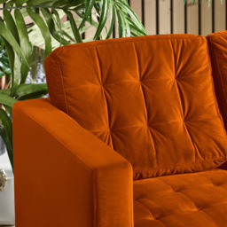 Furniturebox Josie 2 Seater Burnt Orange Velvet Sofa - Wilko - thumbnail 3