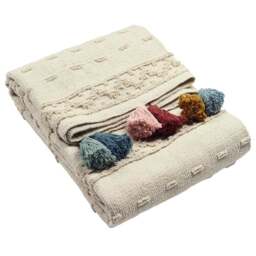 furn. Boho Multicolour Woven Tasselled Throw 130 x 180cm - Size: 180 x 130cm - Wilko - thumbnail 1